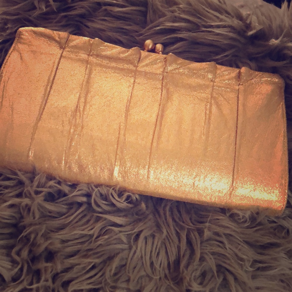 Hobo international gold leather clutch